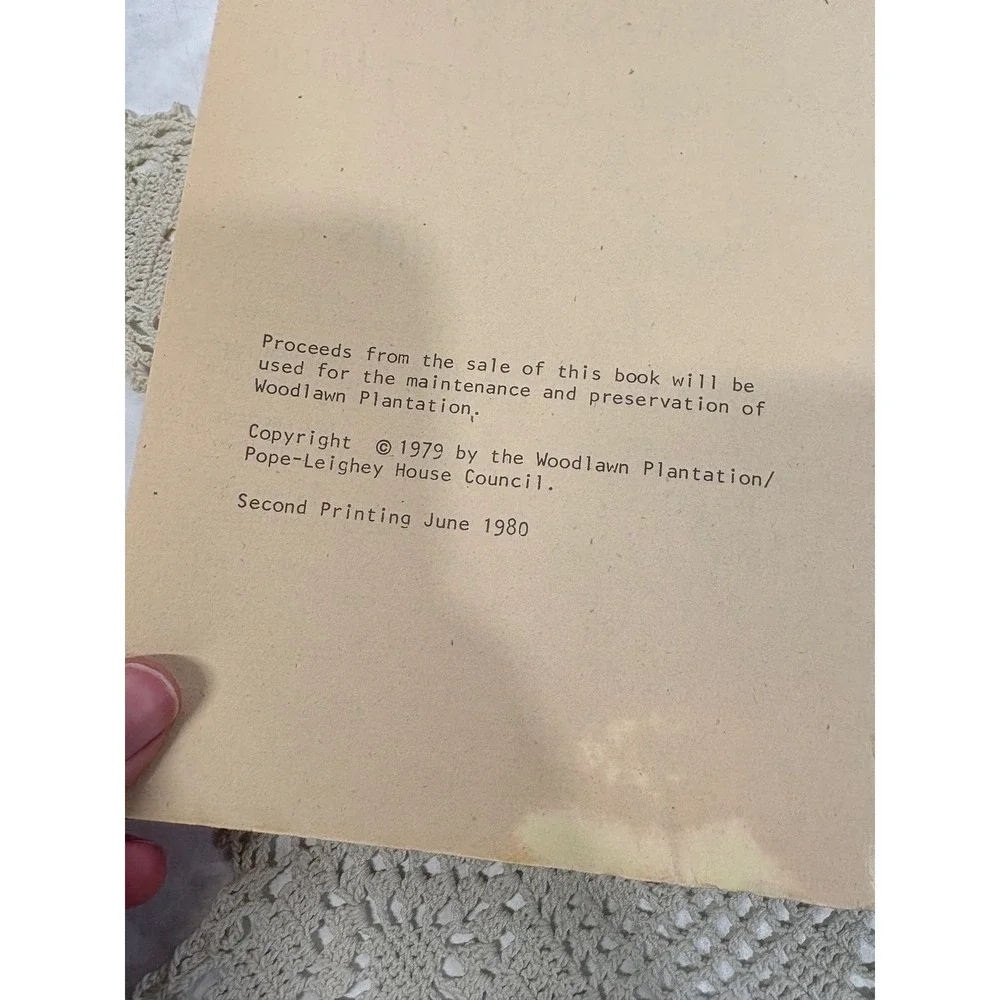 Vintage Woodlawn Plantation Cook Book 1980 Signed Nancy Hirst Pope-Leighey House